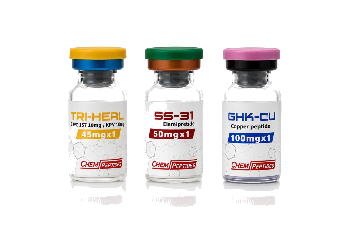 TRI-HEAL SS-31 GHK-Cu research vials \u2014 Chempeptides