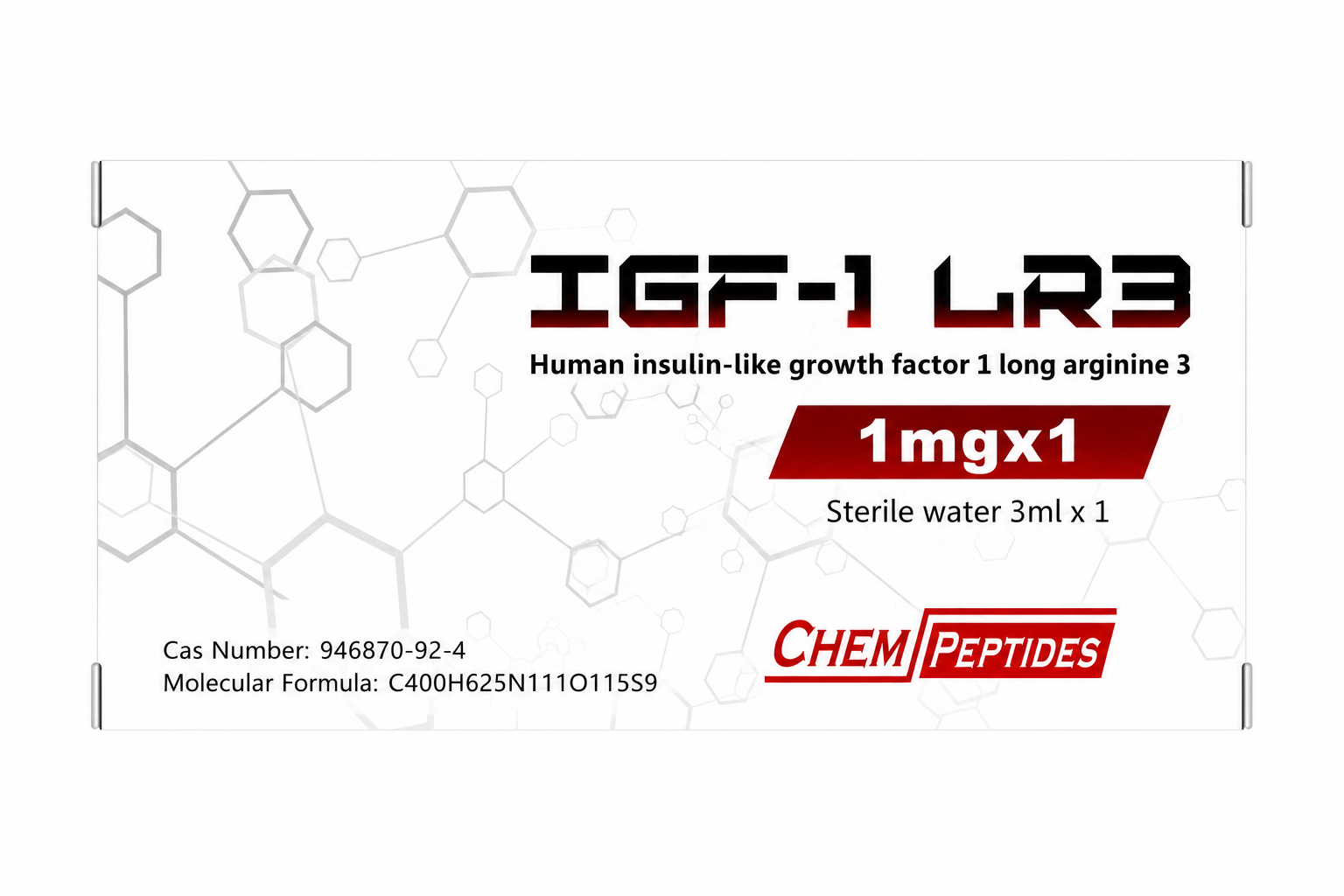 IGF-1 LR3 1mg research peptide box packaging — Chempeptides
