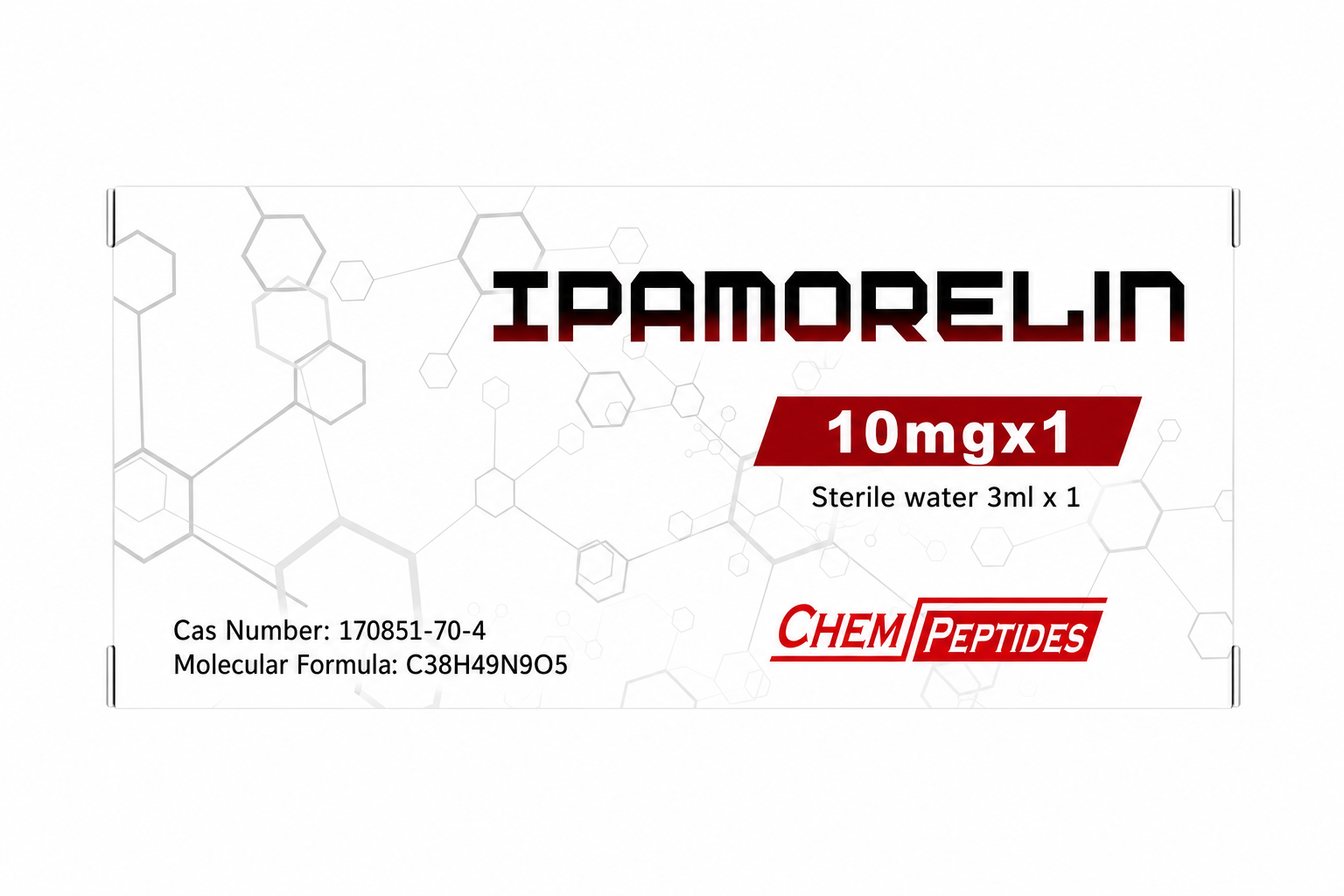Ipamorelin 10mg GH research peptide box — Chempeptides
